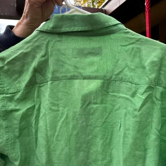 ALESSANDRO GHERARDESCHI Dress Shirt XL Green woven in paisley design long sleeve - Picture 6 of 10